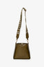 Stella McCartney Green Vegan Leather Perforated Circle Logo Crossbody Bag