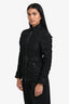 Burberry London Black Ruched Hooded Jacket Size 2 US