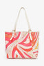 Emilio Pucci Pink Coated Canvas Leather Trimmed Small Tote