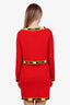 Moschino Couture Red Cashmere Wool Sleeveless Logo Dress and Sweater Set Size US 8
