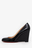 Christian Louboutin Black Patent 85mm Wedges Size 41