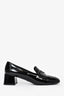 Prada Black Patent Leather Logo Block Square Toe Heels Size 42