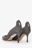 Sergio Rossi Grey Suede With Cutout High-Heel Pumps Size 37