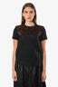 Isabel Marant Dark Grey Wool Tiger Print Calf Hair Short Sleeve Top Size 36