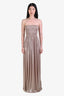 Ba&sh Light Gold Metallic Tube Maxi Dress Size XS