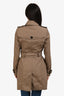 Burberry Taupe Cotton Single Breasted Trench Coat Size 2