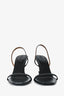 Saint Laurent Black/Nude Leather Opyum 85 Slingback Sandals Size 37