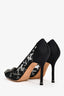 Manolo Blahnik Black Lace Crystal Detail Hangisi Heels Size 36