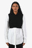 T by Alexander Wang Black/White Double Layered Cardigan Shirt Dress Size XS