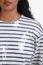 Frame White/Black Sequin Striped Long Sleeve Top Size XS