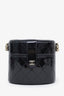 Pre-loved Chanel™ 2019 Black Patent Leather Quilted CC Allure Vanity Case with Chain