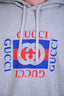 Gucci Grey Cotton Logo Print Hoodie Size XL Mens