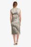 Maison Margiela 2017 Beige Mesh Pixelated Face Midi Dress Estimated Size M