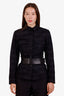 Prada Sport Black Wool Belted Jacket Size S