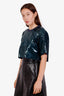 Pre-loved Chanel™ 23C Green Sequin CC Cropped Top Size 38