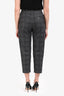 Brunello Cucinelli Grey Wool Beaded Check Trousers Size 6