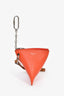 Celine Orange Pebbled Leather Triangle Key Bag Charm