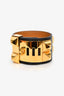 Hermès 2014 Black Leather Gold Tone Collier de Chien Bracelet Size S