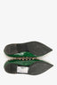 Valentino Green/Black Studded Pointed Flats Size 37