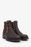 Valentino Chocolate Brown Pebbled Leather Chelsea Boots Size 38.5