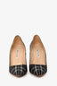 Manolo Blahnik Grey Plaid Heels Size 40
