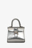 Delvaux Silver Metallic Leather Brilliant Charm with Strap