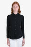 Theory Black Cotton Button Down Long Sleeve Shirt Size S