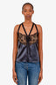 Pre-loved Chanel™ Grey Silk Lace Tank Top Size 38