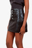 Saint Laurent Black Leather Mini Skirt Size 38