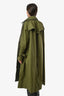Sacai Green Cotton Wool Long Layered Trench Coat Size 2