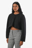 Ellery Black Structured Long Sleeve Crop Top Size 6