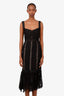 Self-Portrait Black Corded Lace Midi Dress Size 4
