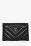Pre-loved Chanel™ 2018-19 Black Chevron Quilted Lambskin Cardholder