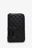 Pre-loved Chanel™ 2012 Black Quilted Cambon Ligne Long Flap Wallet