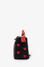 Loewe Black/Red Calfskin Heart Print Small Puzzle Bag with Strap