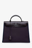 Hermès Purple Canvas Leather Herbag 30 With Pouch