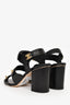 Pre-loved Chanel™ Black Leather CC Turnlock Heeled Sandals Size 38C