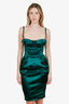 Dolce & Gabbana Green Bustier Strapless Mini Dress Size 40
