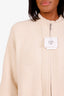 Hermès Neutral Wool Patterned Zip-up Coat Size 34