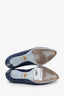 Prada Navy Croc Embossed Leather Pumps Size 36
