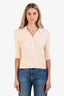 Frame Nude Ribbed Knit Short Sleeve Polo Top Size M