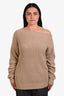 Dries Van Noten Beige Knit Off the Shoulder Sweater Size Medium