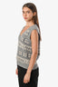 Ganni Grey Wool Logo Print Sweater Vest Size XS