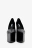 Versace Black Leather Mega Platform Heels Size 38.5