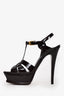 Saint Laurent Burgundy Patent Leather Tribute Platform Heels Size 38