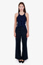 Sandro Navy Blue Pin Stripe Straight Leg Pants Size 36
