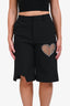 Area Black/Silver Heart Chain Cutout Bermuda Shorts Size 4