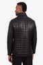 Cerruti 1881 Black Leather Quilted Jacket Size 50 Men's