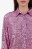 Tom Ford Pink Sequin Button Down Shirt Size 40