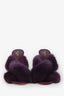 Aquazzura Purple Fur Purr 105 Mules Size 37.5